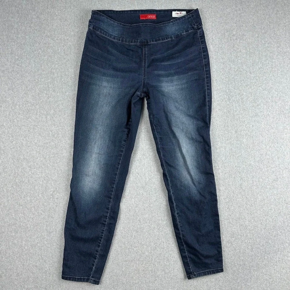 Guess Womens Pull On Jeggings Maliah Fit Dark Wash Form Stretch Pants Large 12 - Picture 1 of 10